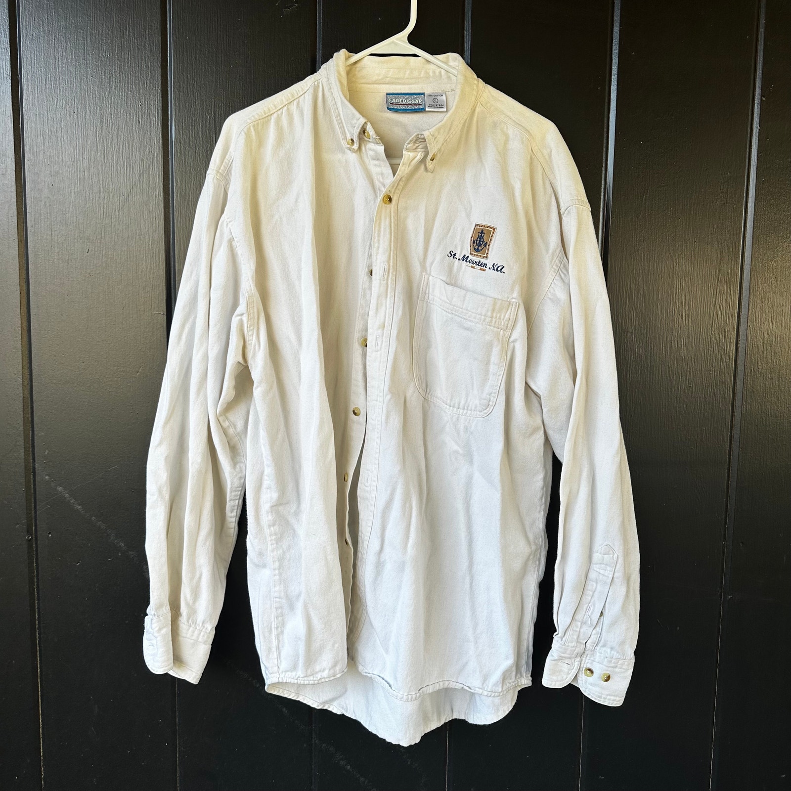 Vintage Faded Gear St Monterey Na Embroidered Button Down Shirt L